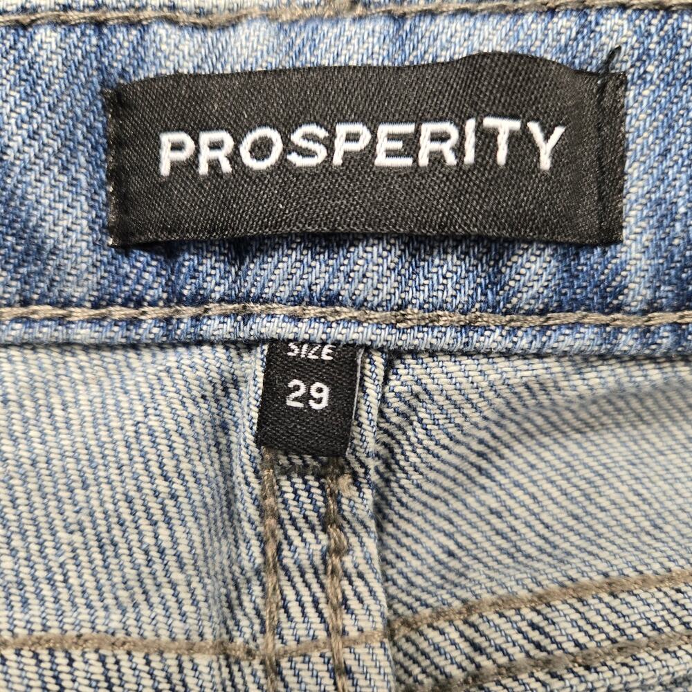 NWT Prosperity Cargo Jean Blue Utility High Rise Wide Straight Seam Detail sz 29 - Picture 15 of 16